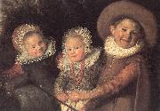 HALS, Frans Three Children with a Goat Cart (detail) Sweden oil painting reproduction